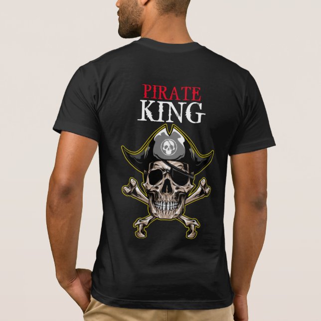 Pirate theme Party Adult Skull KING T-Shirt (Back)