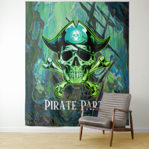 Pirate theme Party AdultCross Bones Backdrop Tapestry