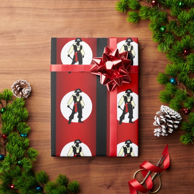 Pirate theme party | silhouette wrapping paper (Holiday Gift)