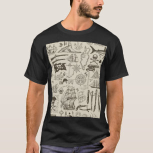 Pirate theme: vintage nautical pattern. T-Shirt