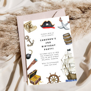 Pirate Themed Birthday Party Invitation
