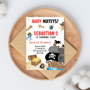 Pirate Themed Birthday Party Invitation