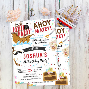 Pirate Themed Birthday Party Invitation