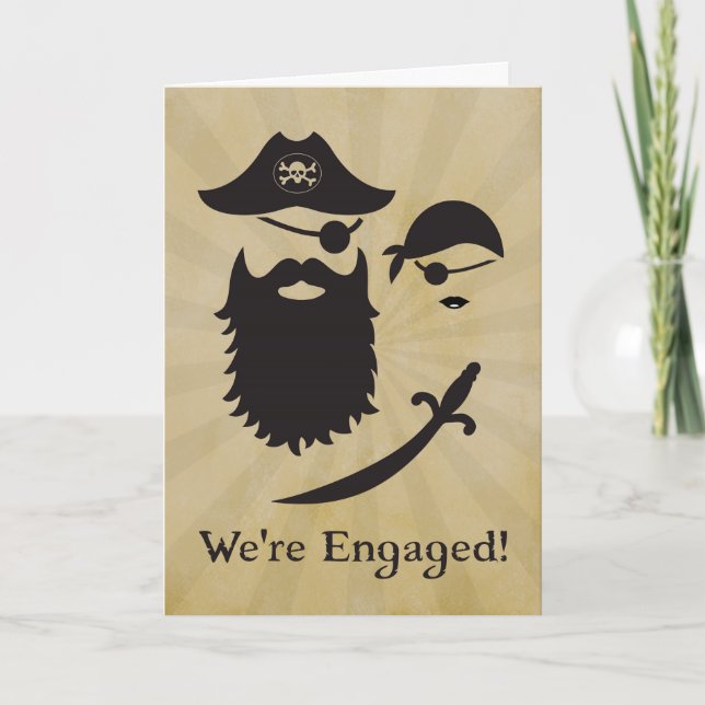 Pirate Themed Engagement Announcement with Pirates (Front)