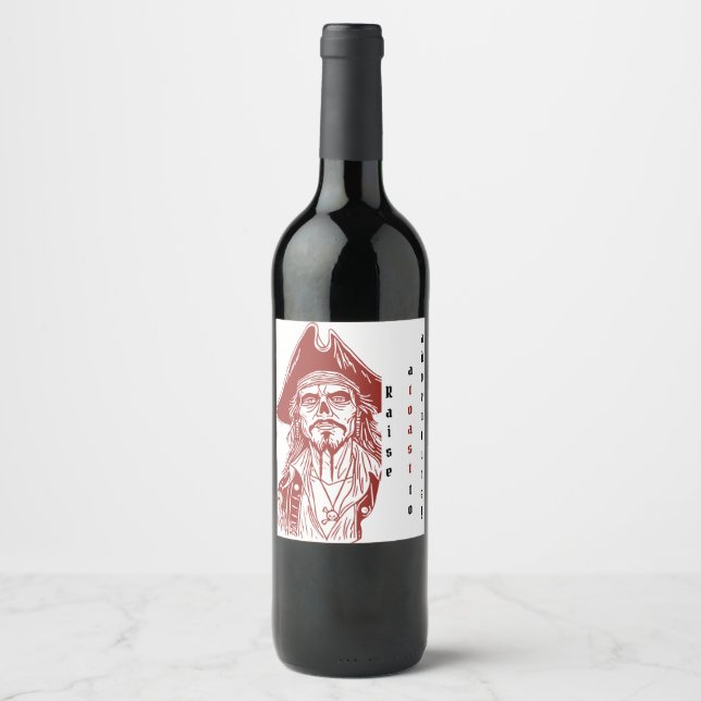 Pirate-Themed with Personalised Advent Wine Label (Front)