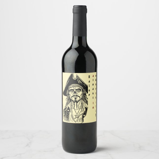 Pirate-Themed with Personalised Advent Wine Label (Front)