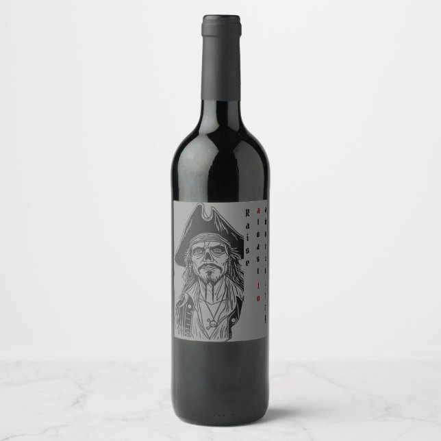 Pirate-Themed with Personalised Advent Wine Label (Front)