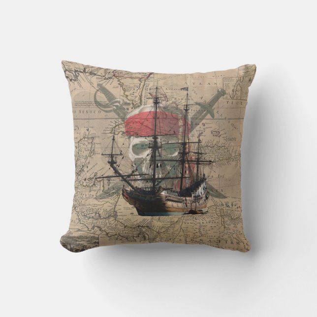 Pirate Throw Pillow (Front)