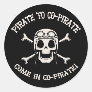 Pirate to Co-Pirate Classic Round Sticker