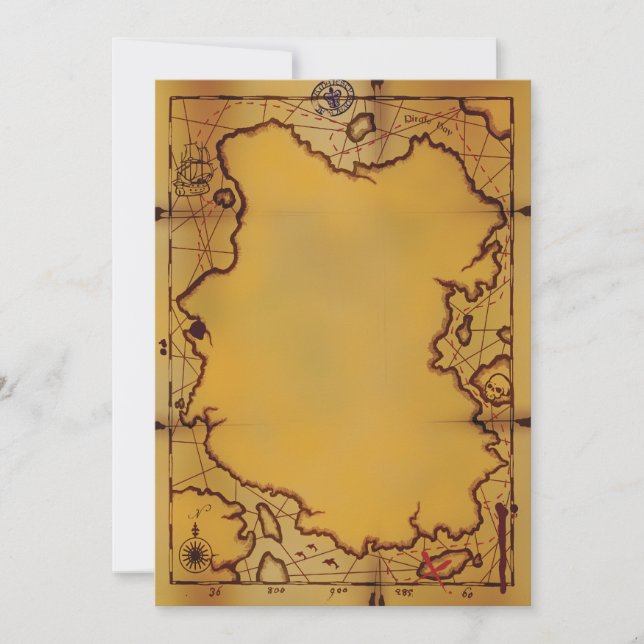 Pirate Treasure Map Invitations (Front)
