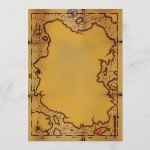 Pirate Treasure Map Invitations