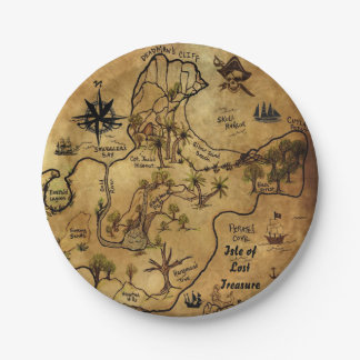 Pirate Treasure Map Paper Plate