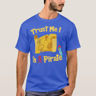 Pirate treasure map with parrot T-Shirt
