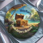 Pirate Treasure & Paradise Island Adventure Paper Plate<br><div class="desc">Yarrr, Party Planners of Young Scallywags! 🏴‍☠️ Lookin' fer the perfect tableware to make yer kiddo's pirate bash a true sea-farin' adventure? Behold these swashbucklin' Pirate Treasure & Paradise Island Paper Plates! Arr, ye'll find a majestic pirate ship anchorin' in front of a sun-kissed island, just waitin' for a feast...</div>