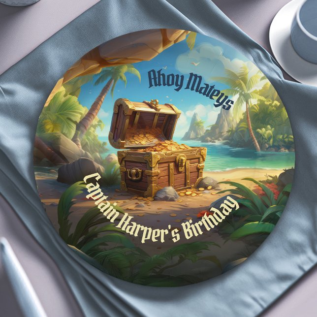 Pirate Treasure & Paradise Island Adventure Paper Plate (Creator Uploaded)