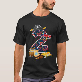 Pirate Treasure Party 2Nd Birthday Crew 2 Year Old T-Shirt