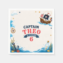 Pirate Treasure Ship Kids Birthday Party Paper