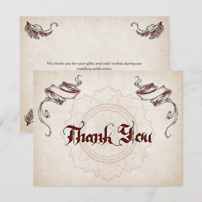 Pirate Treasure Wedding Thank You Card (Front/Back)