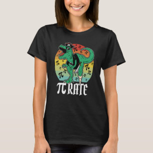 Pirate Trex Dinosaur Math Pi rate Pi Day Teacher 3 T-Shirt