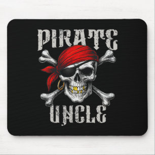 Pirate Uncle Jolly Roger Flag And Skull Crossbones Mouse Pad