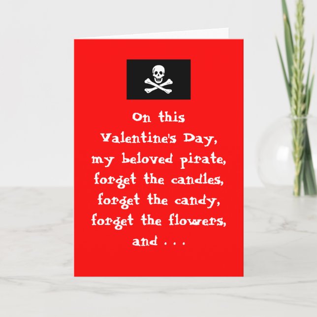 Pirate Valentine's Day Card - Let's Party! (Front)