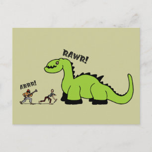 Pirate vs. Dinosaur Postcard