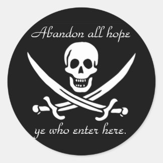 Pirate warning classic round sticker