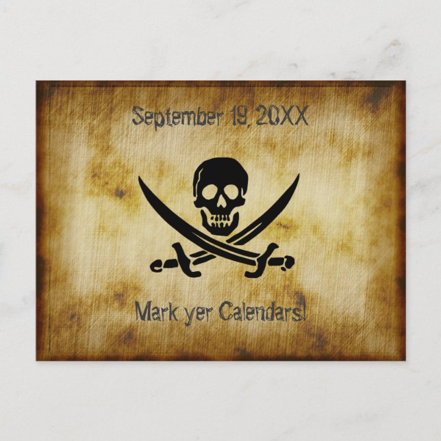 Pirate Wedding Save the Date Postcard (Front)
