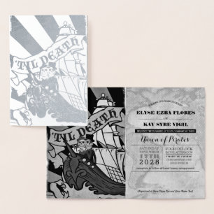 Pirate Wedding Silver Foil Passport Foil Card