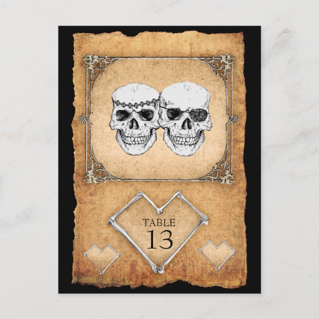pirate wedding table numbers postcard (Front)