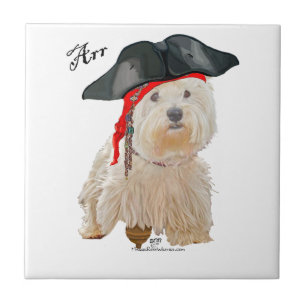 Pirate Westie Ceramic Tile