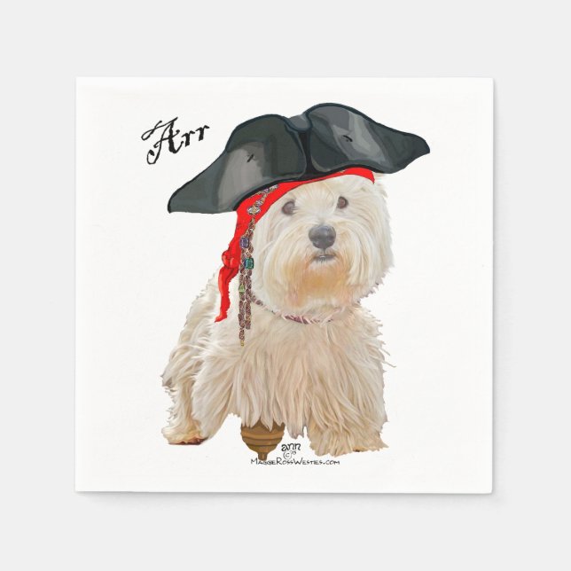 Pirate Westie Napkin (Front)