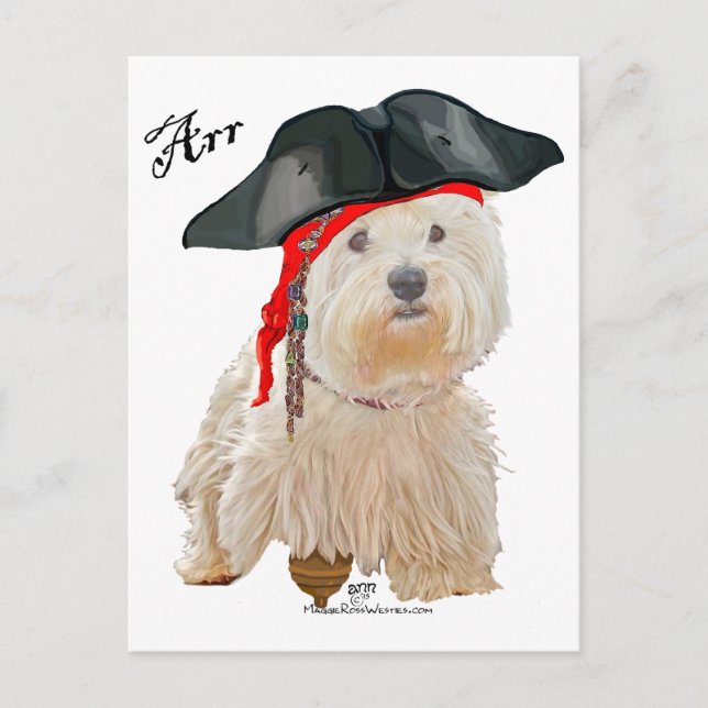 Pirate Westie Postcard (Front)