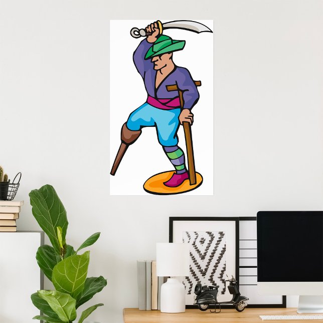 Pirate with Peg Leg and Sword Poster (Creator Uploaded)