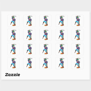 Pirate with Peg Leg and Sword Square Sticker