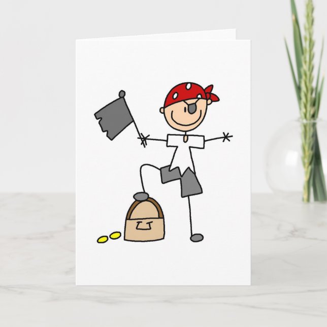 Pirate With Treasure Card (Front)