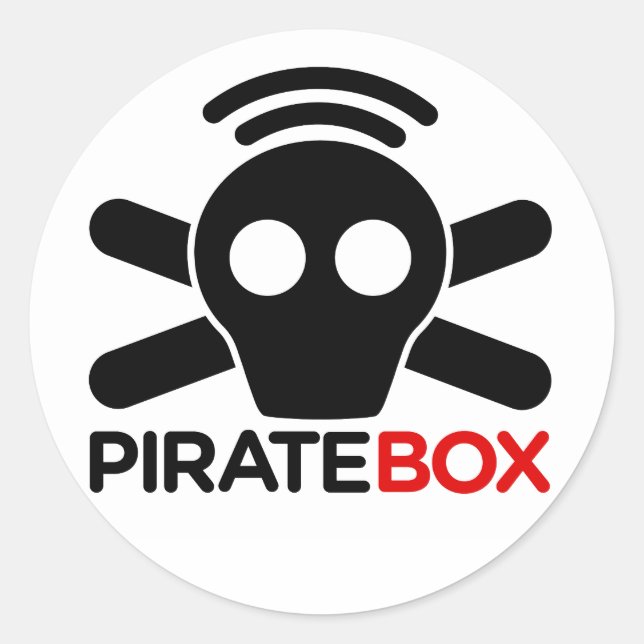 PirateBox Logo Classic Round Sticker (Front)