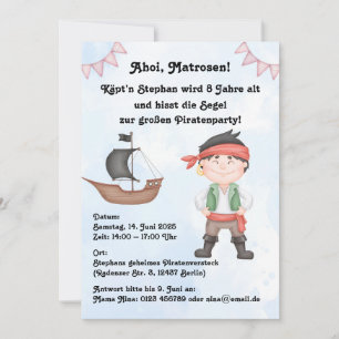 Piratenkinder Geburtstags- Invitation