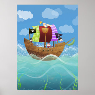 Pirates ahoy poster print