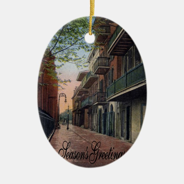 Pirates Alley French Quarter Ceramic Ornament (Front)