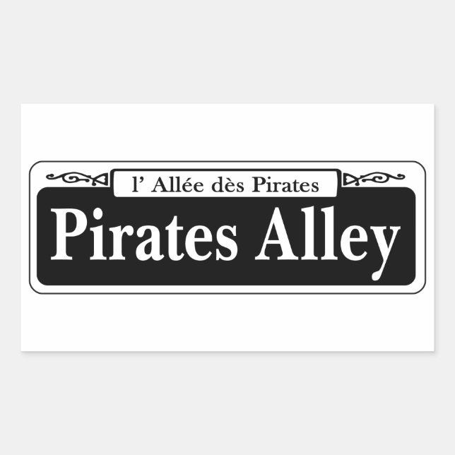 Pirates Alley, New Orleans Street Sign Rectangular Sticker (Front)
