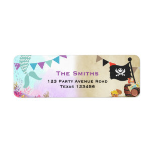 Pirates and Mermaids Return Address Labels