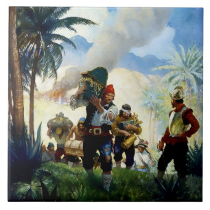 “Pirates and Plunder” by NC Wyeth Ceramic Tile