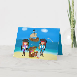 Pirates and Treasure Greeting Card