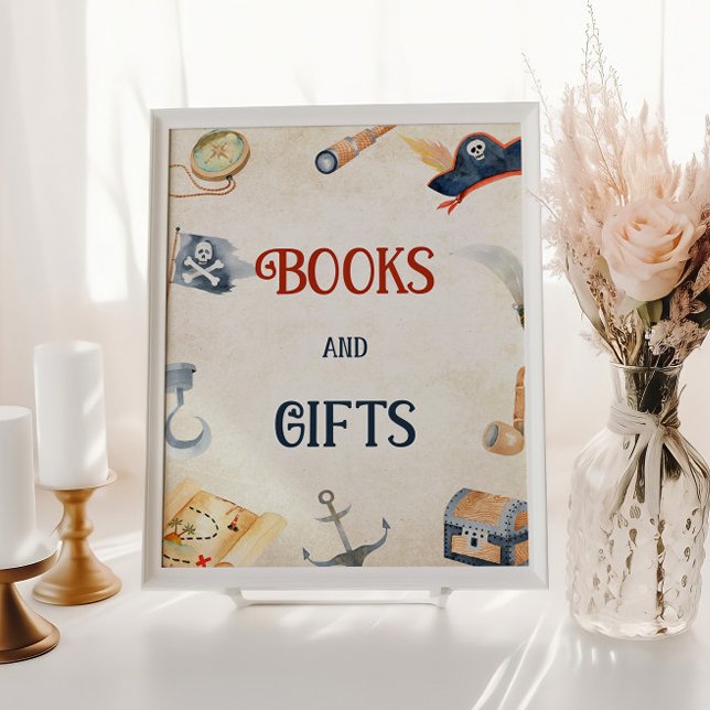Pirates Baby Shower Books And Gifts Sign (Creator Uploaded)