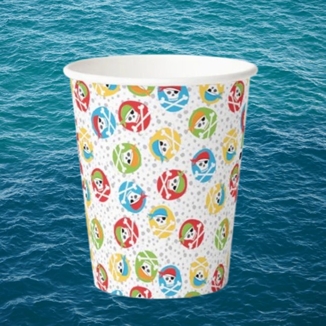 Pirates Colourful Skulls Paper Cups (Party Cups - Children's Party Cups)