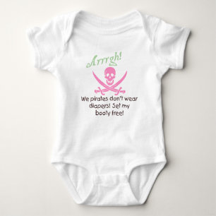 Pirates don't wear diapers skull and crossbones baby bodysuit