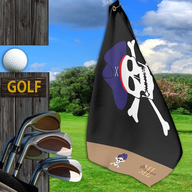 Pirates flag & Captain Jack monogrammed Golf towel (Creator Uploaded)