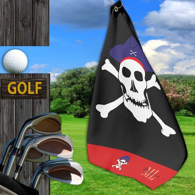 Pirates flag & Captain Jack monogrammed Golf towel (Creator Uploaded)