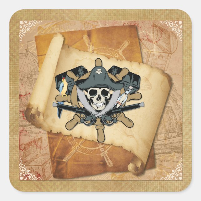 Pirates Life For Me Square Sticker (Front)